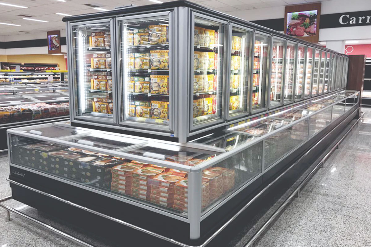 Sistema Rack para Ilha de Congelados em Atibaia